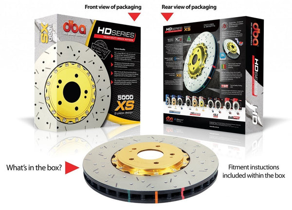 DBA MITSUBISHI EVO X INCL GSR BREMBO "XS" 5000 SERIES FRONT ROTORS X 2