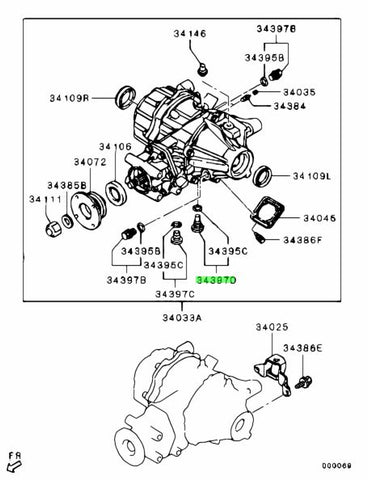 Genuine OEM Mitsubishi Magnetic Rear Diff Drain Plug for Evo X